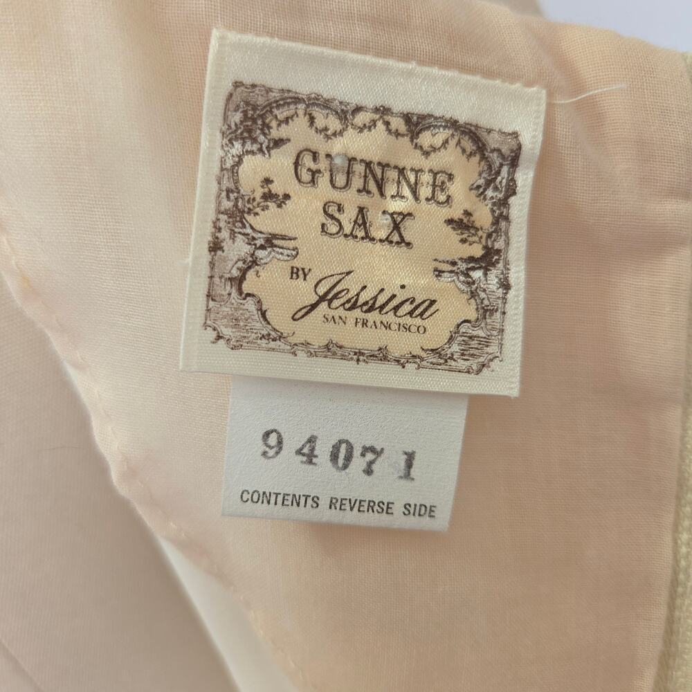Gunne Sax Peplum Midi Dress Size S 7 9 Pink Corset Vintage 70s Prairie Bridal - Picture 14 of 14